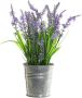 Items Lavendel kunstplant kamerplant paars in grijze sierpot H28 cm x D18 cm Kunstplanten nepplanten Kunstplanten - Thumbnail 1