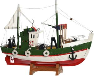 Items Vissersboot schaalmodel Hout 23 x 7 x 18 cm Maritieme boten decoraties voor binnen Beeldjes