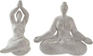 Items Woonkamer decoratie beeldjes set van 2 yoga dames polyresin Beeldjes