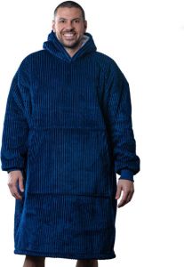 JML Corduroy Hoodie Sweater Velours Marine blauw