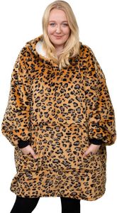 JML Homie Hoodie Oversized hoodie Deken Plaid met mouwen Unisex Eén maat Donker luipaard