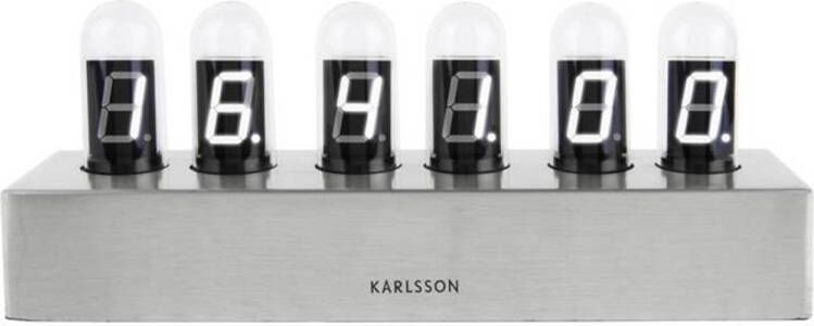 Karlsson Cathode Tafekklok zilver wit LED