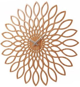 Karlsson Clock Sunflower MDF wood finish