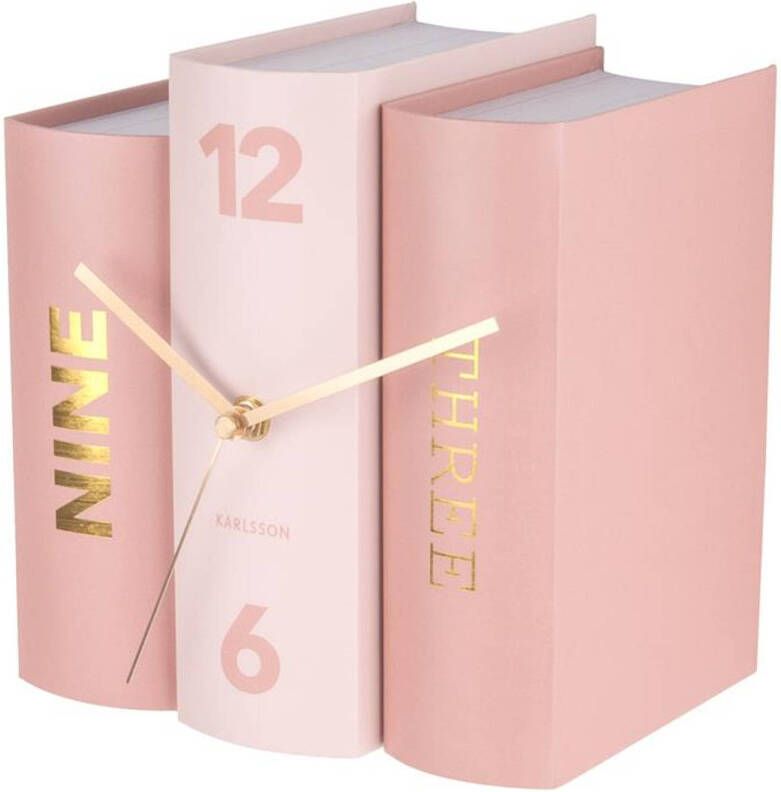 Karlsson Table clock Book pink tones paper 20x15x20cm