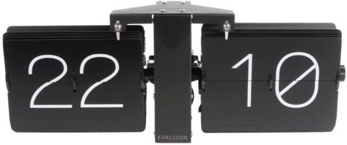 Karlsson tafelklok Flip 36 x 8 5 x 14 cm chroom zwart