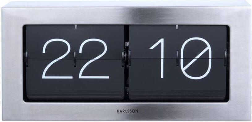 Karlsson Tafelklok Flip Clock Boxed Hout Grijs