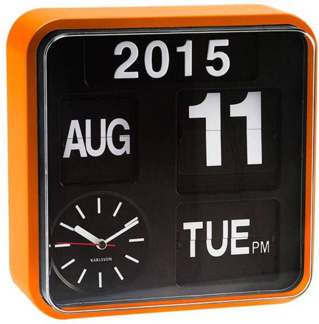Karlsson Wall clock Mini Flip orange casing black dial