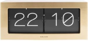 Karlsson Wand-Tafelklok Boxed Flip XL Staal Goud