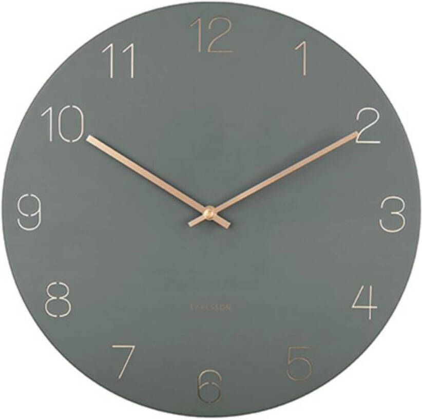 Karlsson wandklok Charm 40 x 3 5 cm staal groen