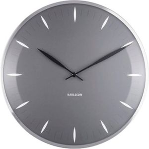 Karlsson wandklok Leaf 40 cm staal glas donkergrijs