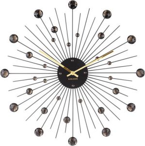 Karlsson Wandklok Sunburst Large crystal zwart
