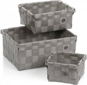 Kela Mand Set van 3 Stuks Polypropyleen Zilvergrijs Neo