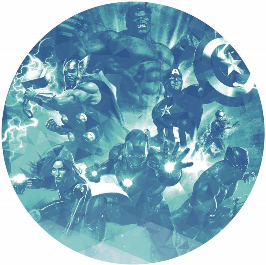 Komar Fotobehang Avengers Blue Power 125 x 125 cm (breedte x hoogte) rond en zelfklevend