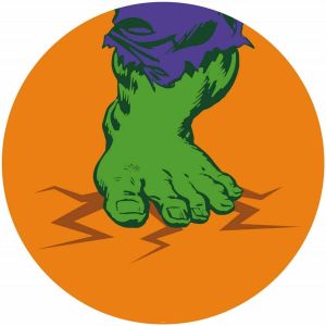 Komar Avengers Hulks Foot Pop Art Vlies Zelfklevend Fotobehang 125x125cm Rond