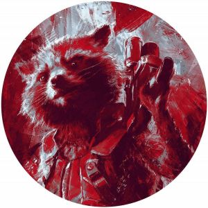 Komar Avengers Painting Rocket Raccoon Vlies Zelfklevend Fotobehang 125x125cm Rond