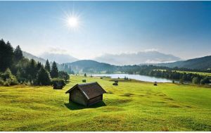 Komar Bergwiese Vor Karwendel Vlies Fotobehang 450x280cm 9-banen