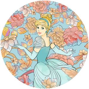 Komar Vliesbehang Cinderella Pastel Dreams 125 x 125 cm (breedte x hoogte) 1 deel (1 stuk)
