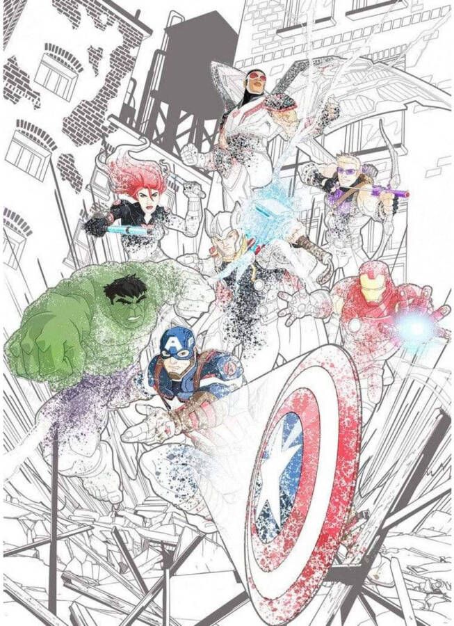 Komar Avengers Attack Vlies Fotobehang 200x280cm 4-banen