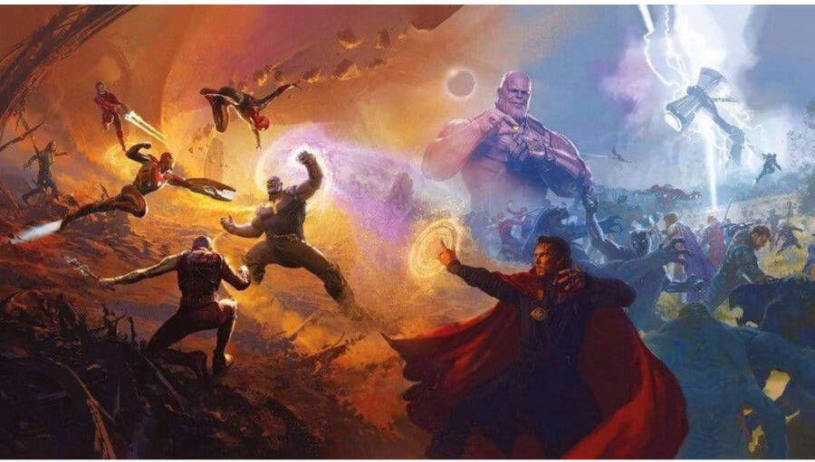 Komar Fotobehang Avengers Epic Battles Two Worlds 500x280cm Vliesbehang