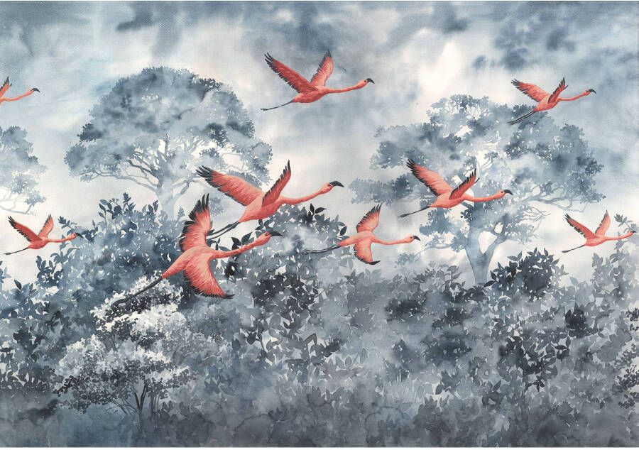 Komar Fotobehang Flamingos in the Sky 400x280cm Vliesbehang