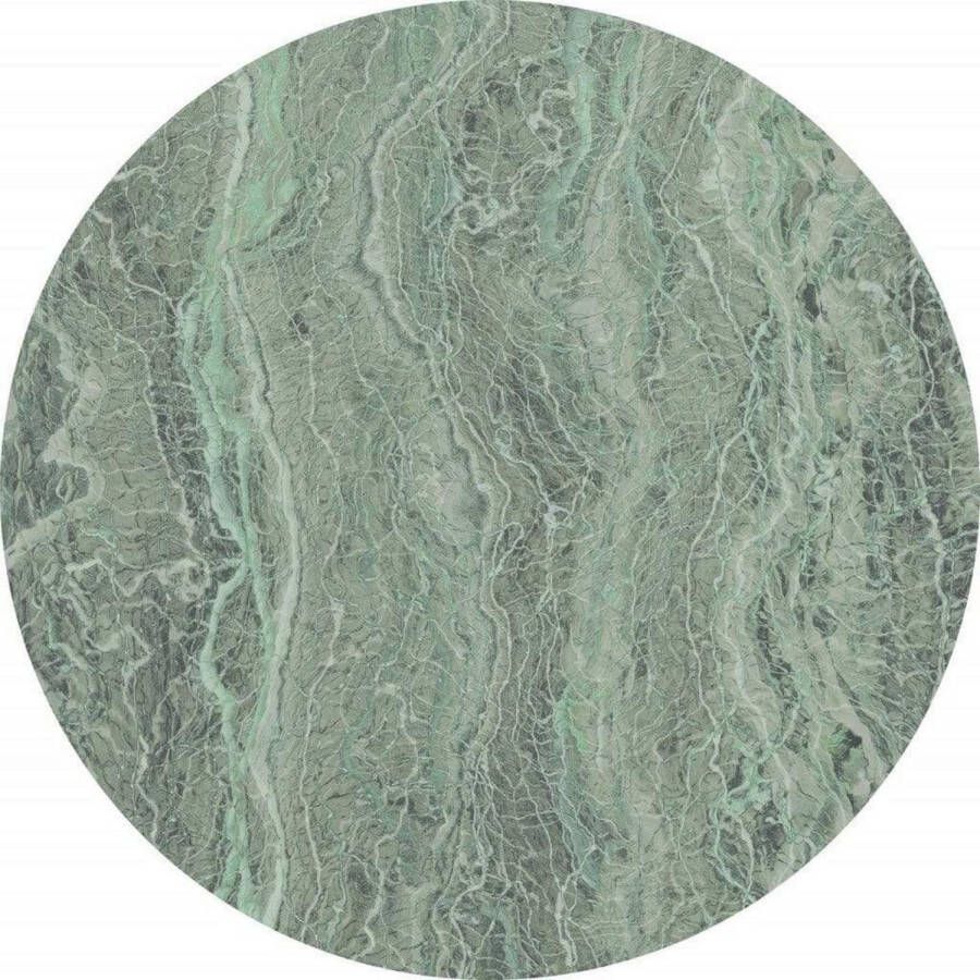 Komar Vliesbehang Green marmer 125 x 125 cm (breedte x hoogte) rond en zelfklevend (1 stuk)