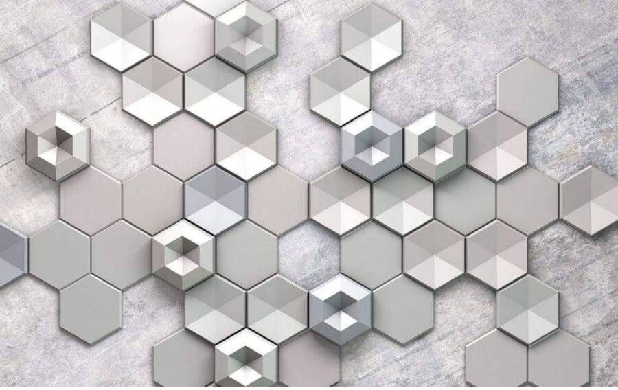 Komar Fotobehang Hexagon Concrete 400x250cm Vliesbehang