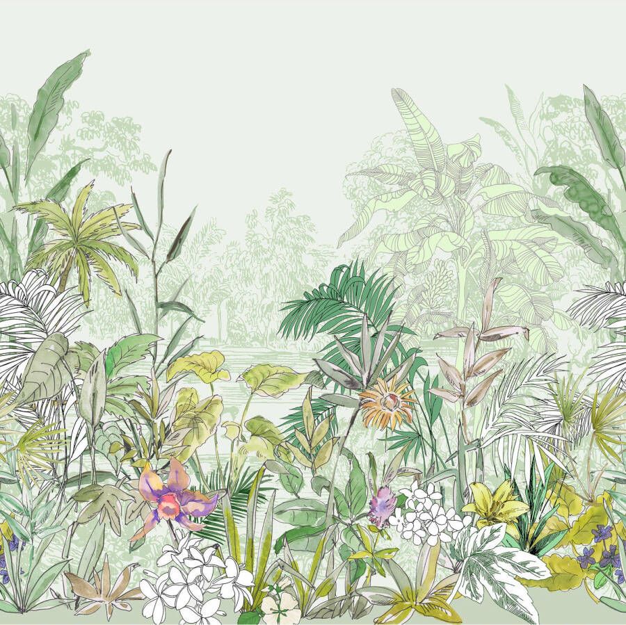 Komar Vliesbehang Digitale print vlies Hortus Afmeting 250 x 250 cm (1 stuk)