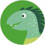 Komar Fotobehang Little Dino Velo 125 x 125 cm (breedte x hoogte) rond en zelfklevend - Thumbnail 1