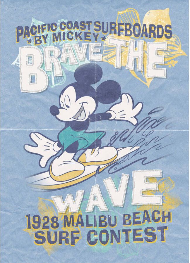 Komar Vliesbehang Mickey Brave the Wave 200x280 cm (breedte x hoogte)