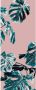 Komar Monstera Rosé Blauw Vlies Fotobehang 100x250cm 1-baan - Thumbnail 1