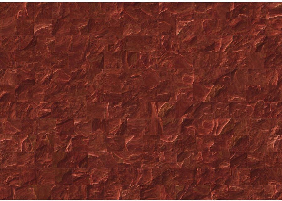 Komar Vliesbehang Vliestapete Red Slate Tiles 400x280 cm (breedte x hoogte)