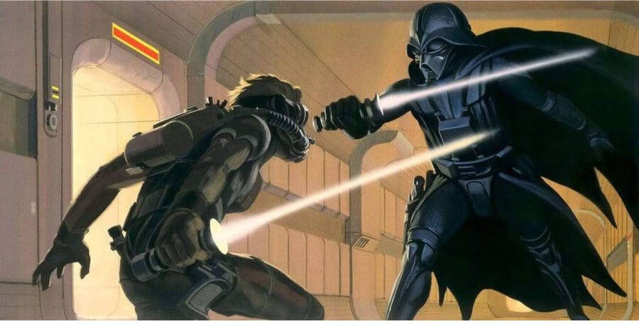 Komar Fotobehang Star Wars Classic RMQ Vader vs Luke 500x250cm Vliesbehang
