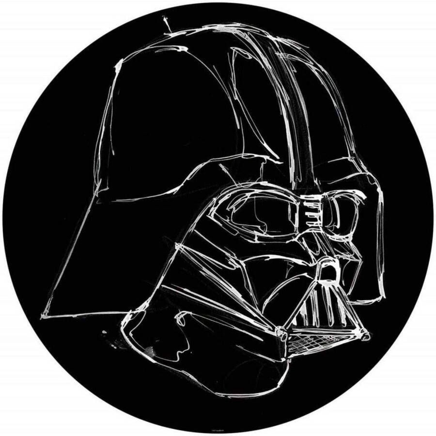 Komar Fotobehang Star Wars Ink Vader 125x125cm Rond Vliesbehang Zelfklevend