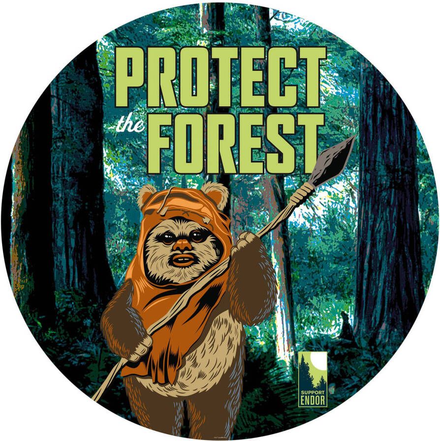 Komar Fotobehang Star Wars Protect the Forest 125x125cm Rond Vliesbehang Zelfklevend