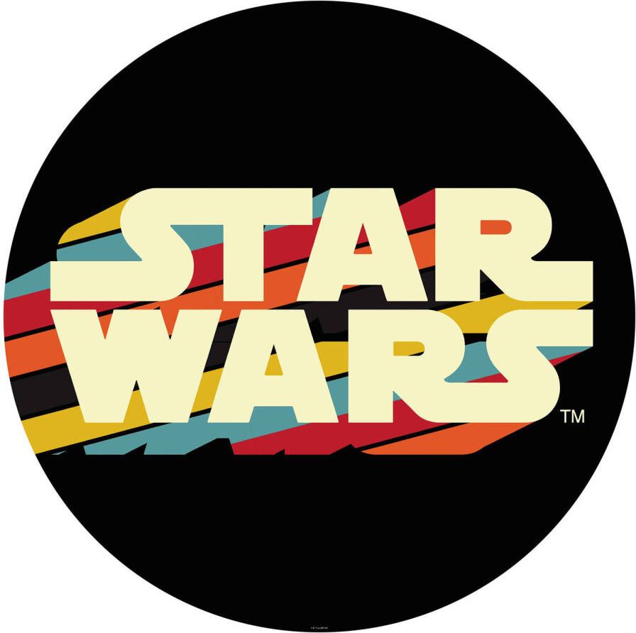 Komar Fotobehang Star Wars Typeface 125x125cm Rond Vliesbehang Zelfklevend
