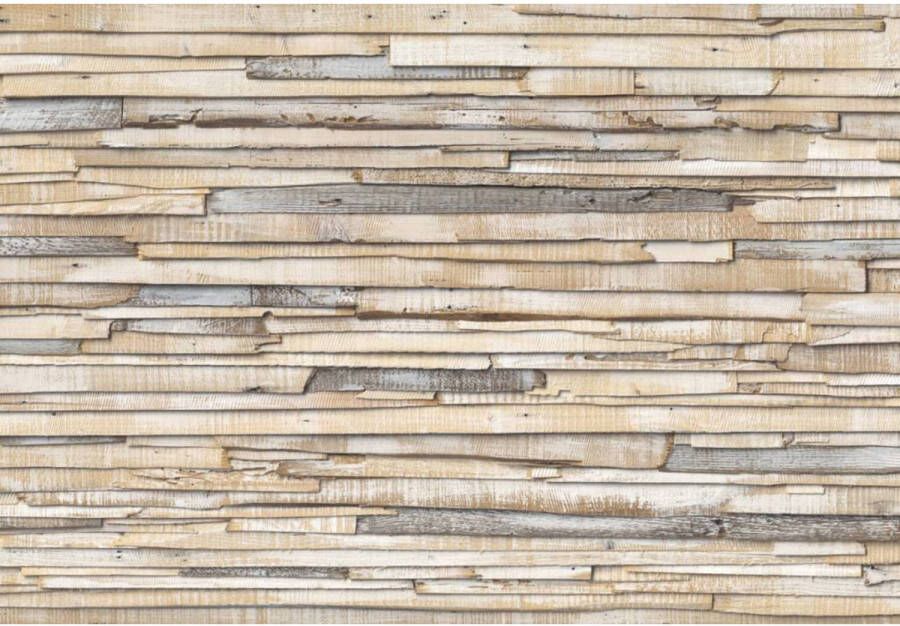Komar Fotobehang Whitewashed Wood 368x254 cm (breedte x hoogte) inclusief pasta (set)