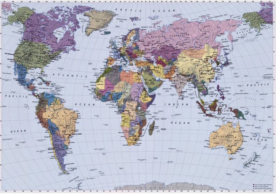 Komar Fotobehang World Map 254x188 cm