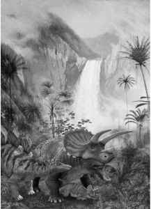 Komar Jurassic Waterfall Vlies Fotobehang 200x280cm 4-Banen