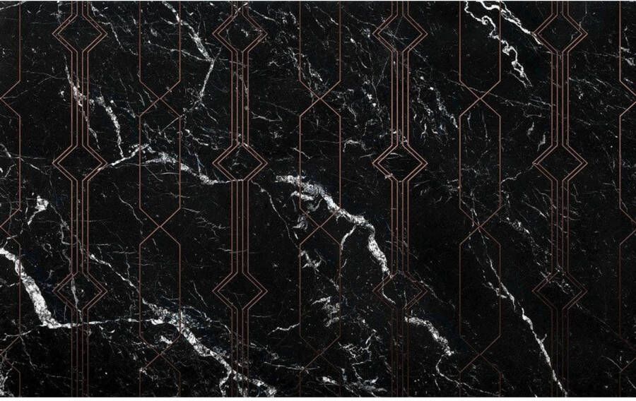 Komar Marble Black Vlies Fotobehang 400x250cm 4-banen