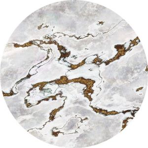 Komar Marble Vibe Vlies Zelfklevend Fotobehang 125x125cm rond
