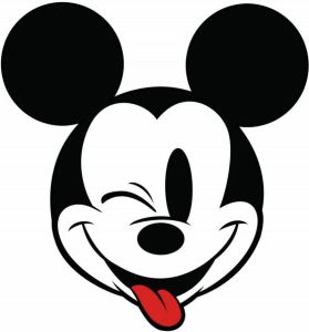 Komar Mickey Head Optimism Vlies Zelfklevend Fotobehang 125x125cm rond