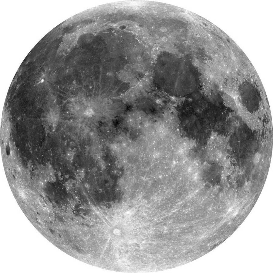 Komar Moon Vlies Zelfklevend Fotobehang 125x125cm rond