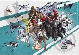 Komar Star Wars Cartoon Collage Wide Vlies Fotobehang 400x280cm 8-banen