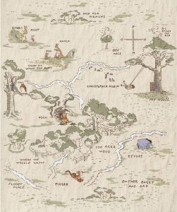 Komar Winnie Pooh Map Vlies Fotobehang 200x240cm 4-banen