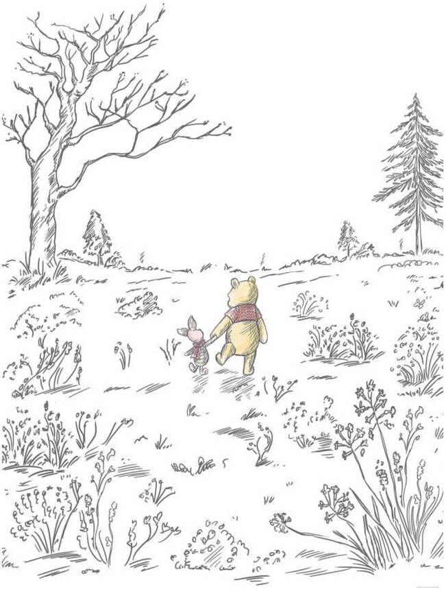 Komar Winnie Pooh Walk Vlies Fotobehang 200x280cm 4-Banen