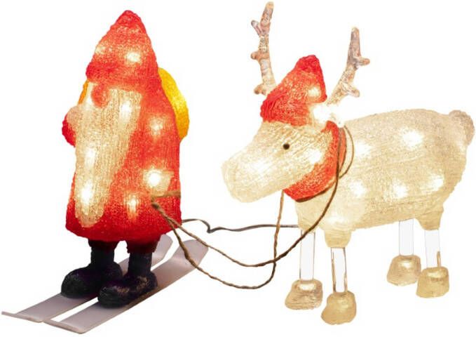 Konstsmide LED Kerstfiguur kerstman en rendier