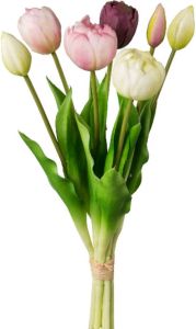 Kopu Kunstbloemen Bos Tulpen Mix 7 Stuks 39 Cm Roze