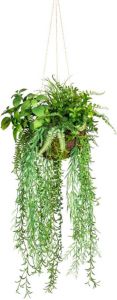 Kopu kunstplant BOL met diverse hangplanten 80 cm Groen