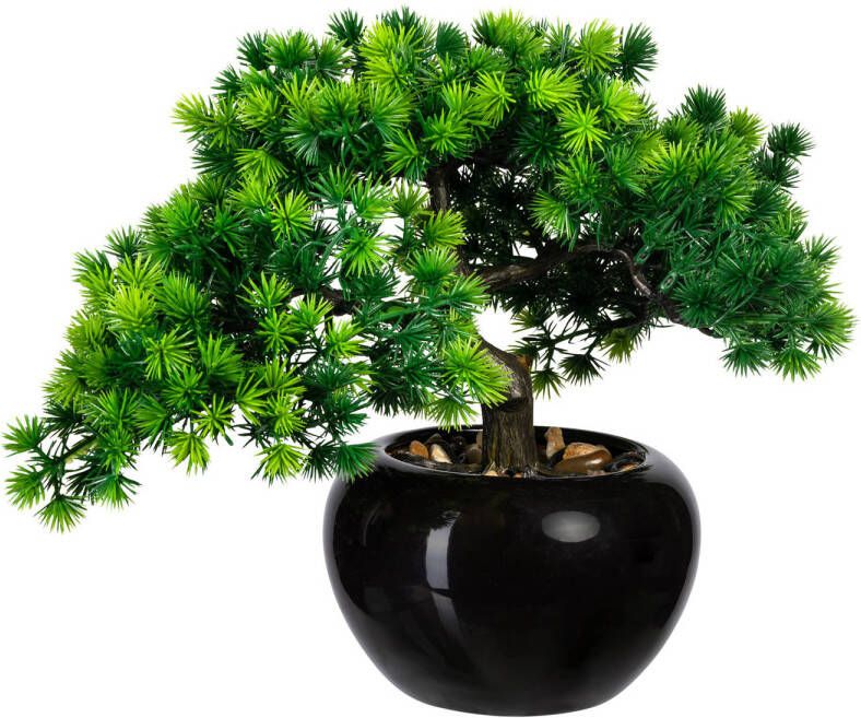 Kopu Kunstplant Bonsai Lariks 26 cm met zwarte Pot Bonsai boompje