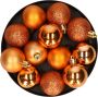 Krist+ kerstballen 12x stuks oranje kunststofi¿½ -4 cm Kerstbal - Thumbnail 2